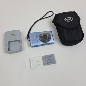 Canon PowerShot SD1300 IS 12.1MP Digital ELPH Blue Tested w/ Charger 2 Batteries